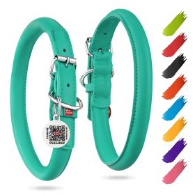 Ultra Soft Rolled Leather Dog Collar for Small Dogs 18 - 21 in Neck Soft Padded Dog Collars for Medium Dogs   Puppy Collars for Large Breed Dogs