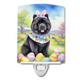 NEW Chow Chow Easter Egg Hunt Ceramic Night Light Compact, UL-Certified, Ideal for Bedroom, Bathroom, Nursery, Hallway, Kitchen, 6x4x3, Multicolo