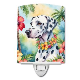 NEW Dalmatian Luau Ceramic Night Light Compact, UL-Certified, Ideal for Bedroom, Bathroom, Nursery, Hallway, Kitchen, 6x4x3, Multicolor