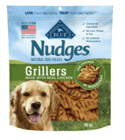 Blue Buffalo Nudges Grillers Natural Dog Treats Made with Real Chicken, 16-oz. Bag