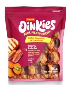 Hartz Oinkies Meathouse 'n' Veg Hearty Kabobs Dog Treats, 8.8 oz (18 Count)