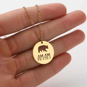 Ins Light Luxury Personality Cute Cartoon Animal Pendant Necklace (style: Gold, Color: Mother bear)