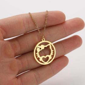 Ins Light Luxury Personality Cute Cartoon Animal Pendant Necklace (style: Gold, Color: Lucky cat)