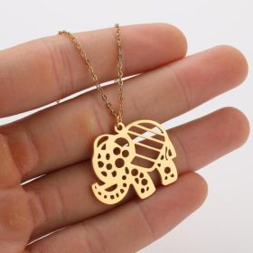 Ins Light Luxury Personality Cute Cartoon Animal Pendant Necklace (style: Gold, Color: Elephant)
