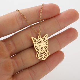 Ins Light Luxury Personality Cute Cartoon Animal Pendant Necklace (style: Gold, Color: Cat)