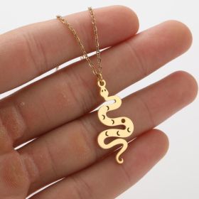 Ins Light Luxury Personality Cute Cartoon Animal Pendant Necklace (style: Gold, Color: Snake)