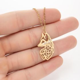 Ins Light Luxury Personality Cute Cartoon Animal Pendant Necklace (style: Gold, Color: Wolf)