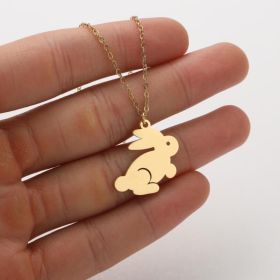 Ins Light Luxury Personality Cute Cartoon Animal Pendant Necklace (style: Gold, Color: Rabbit)