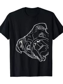 Funny Dog English Bulldog T-Shirt (Color: Black, size: XXXL)