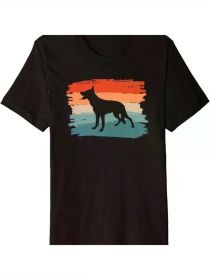 Men's Retro Australian Cattle Dog Graphic T-Shirt - Premium Cotton, Black with Vintage Design, Comfortable & Stylish for Casual Attire (Color: Black, size: XXXL)